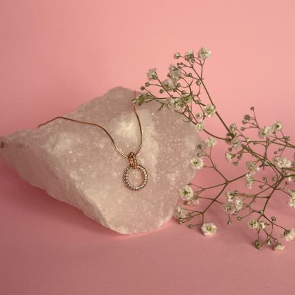 گردنبند دایره ای فول نگین ژوپینگ در فروشگاه اکسسوری زرسا