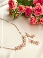 نیم ست شکوفه رنگ صورتی