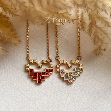 گردنبند قلب پیکسلی ژوپینگ
