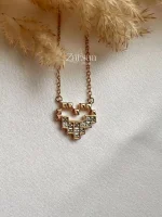 گردنبند قلب پیکسلی ژوپینگ رنگ سفید