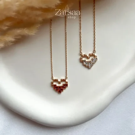 گردنبند قلب پیکسلی ژوپینگ