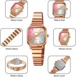 ساعت زنانه مربع بند کرکره ای SKMEI