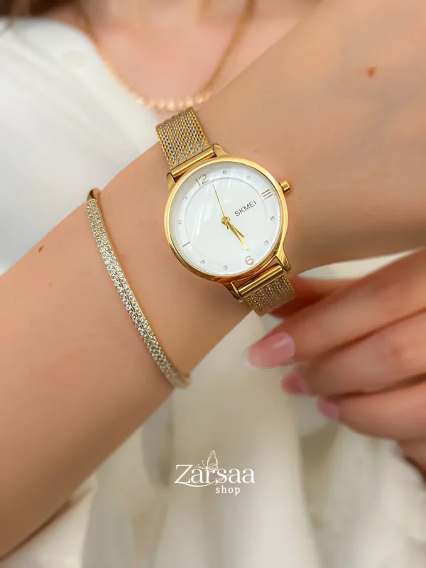 ساعت مچی زنانه بند حصیری استیل SKMEI