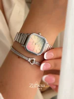 ساعت زنانه مربع بند کرکره ای SKMEI