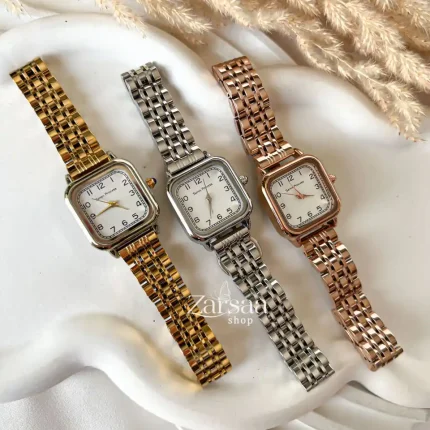 ساعت زنانه بند فلزی مربع seven princess