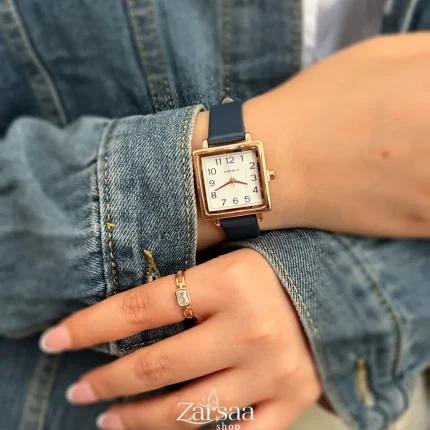 ساعت زنانه مربع بند چرمی comely