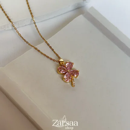 گردنبند شکوفه صورتی