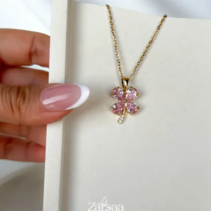 گردنبند شکوفه صورتی