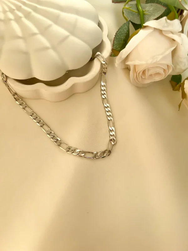 زنجیر استیل فیگارو سیلور