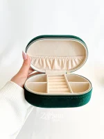 جعبه جواهر مخمل بیضی