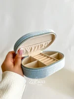 جعبه جواهر مخمل بیضی