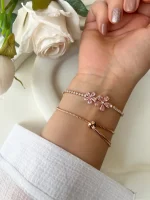 دستبند مارشال شکوفه صورتی