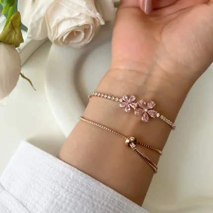 دستبند مارشال شکوفه صورتی