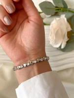 دستبند تنیسی قلبی سیلور